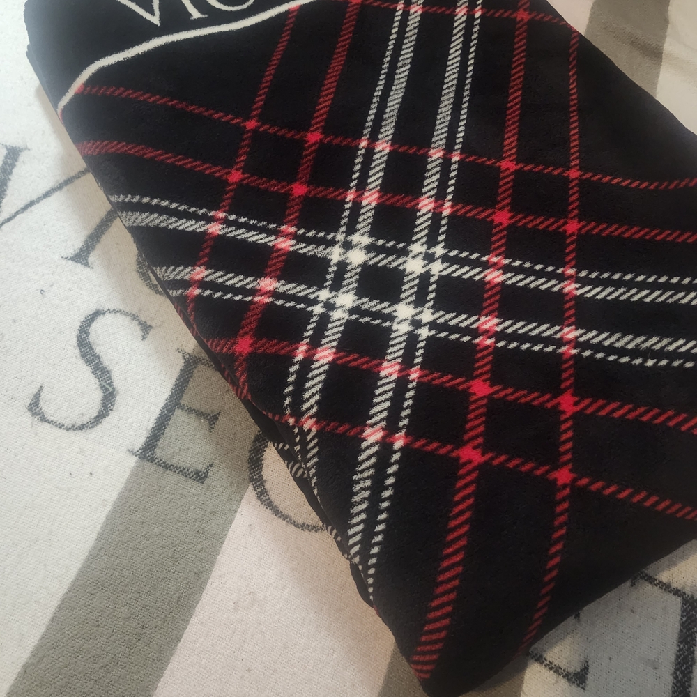 Victoria's Secret Red and Black Plaid Throw